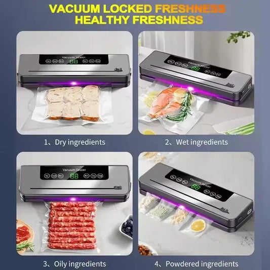 Automatic vaccuum sealing for Food Led Indicator Lights Dry & Moist Food