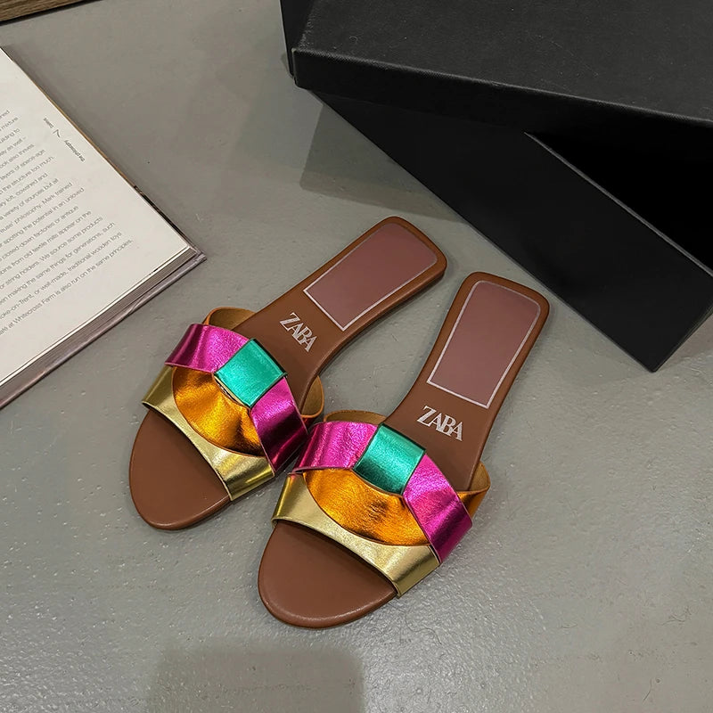 New Summer Designer Women'S Solid Color Fashion Slippers