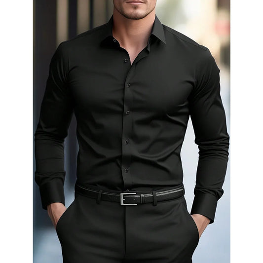 Brand New Solid Color Long Sleeve Smart Casual