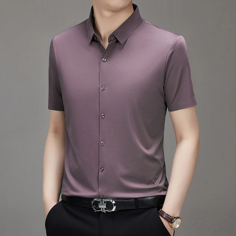 Men's Ultra Stretch Short Sleeve Shirt Business Casual
