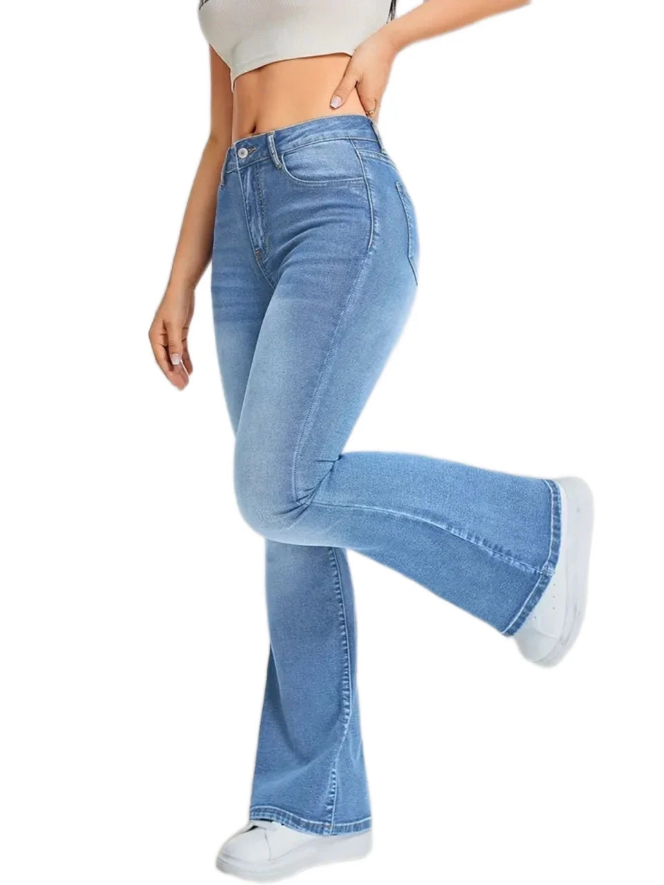 Womens Pants Casual Streetwear High Waist Denim