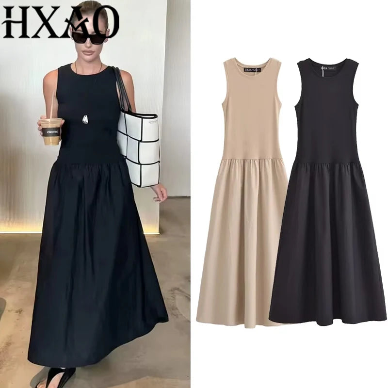 Women's long Dresses 2026 Spring Sleeveless Elegant Dresses Fashion