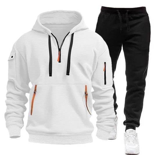 Sweatshirt set for outdoor sports and fitness trend hooded