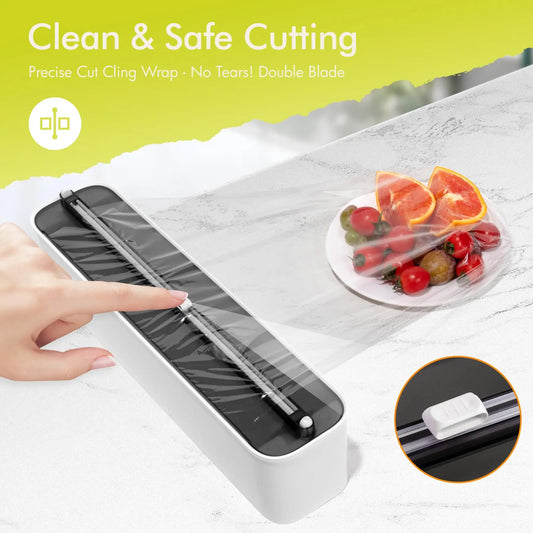 MAgnetic Aluminum Foil & Plastic Wrap Dispenser with Cutter - Magnetic