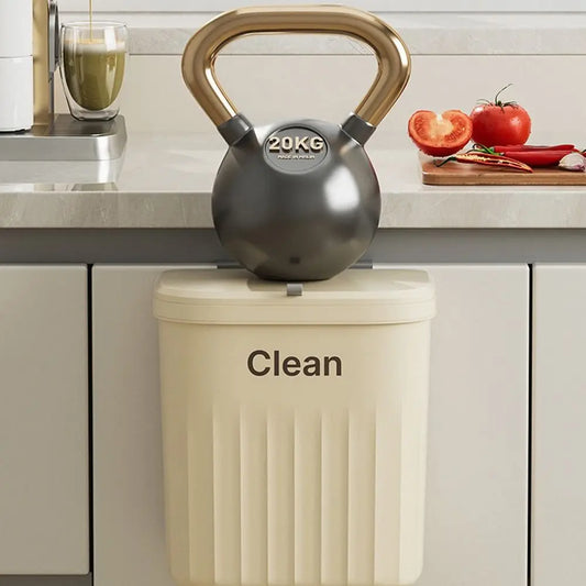 Durable Trash Can Wall Mounted Hanging With Lid Kitchen Bin
