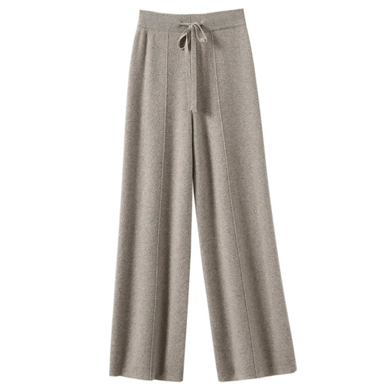 Women's High waisted warm knit wide leg straight leg pants for women