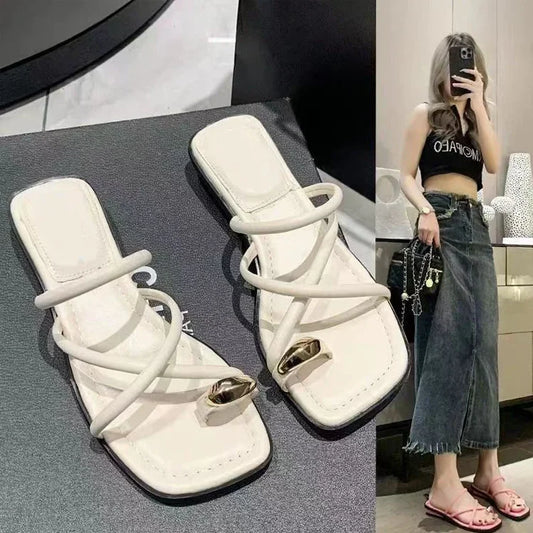 Stylish Women's Cross Strap Slide Sandals