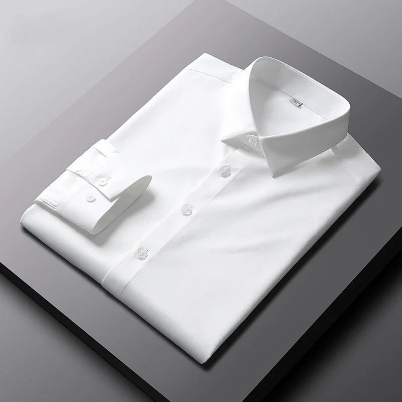 Casual Long Sleeved Solid Color Shirt Non Ironing and Wrinkle Resistant