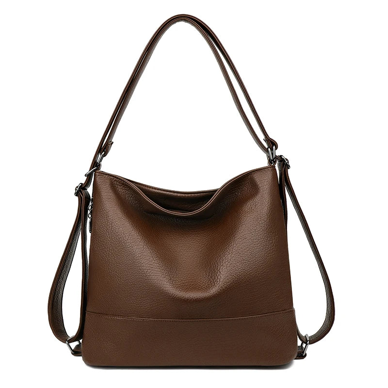 Top Quality Leather Backpack for Women with Large Capacity