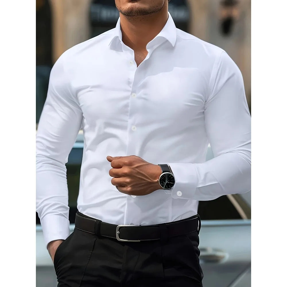 Brand New Solid Color Long Sleeve Smart Casual