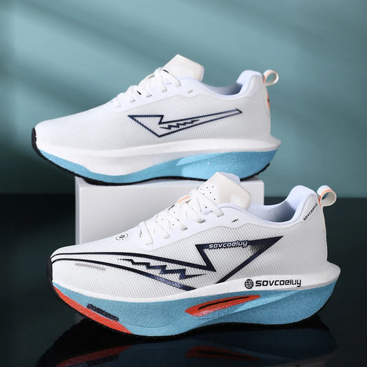Running Shoes Carbon Board Unisex Sports Breathable Lightweight Nonskid Sneakers