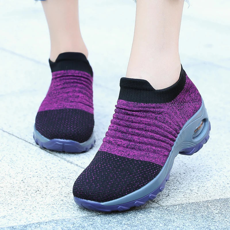 Women's Walking Trainers Fashion Fly Weaving Sock Sneakers 2026