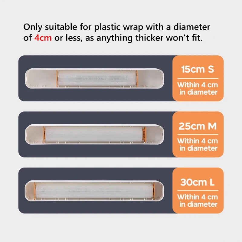 Magnetic Plastic Wrap Dispenser with Cutter Storage Box