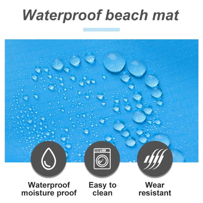 2x2.1m Waterproof Pocket Beach Blanket Folding for Outdoor activity