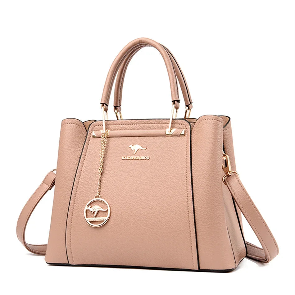 2026 Luxury Women Designer 3 Layers Large Capacity Leather Handbags