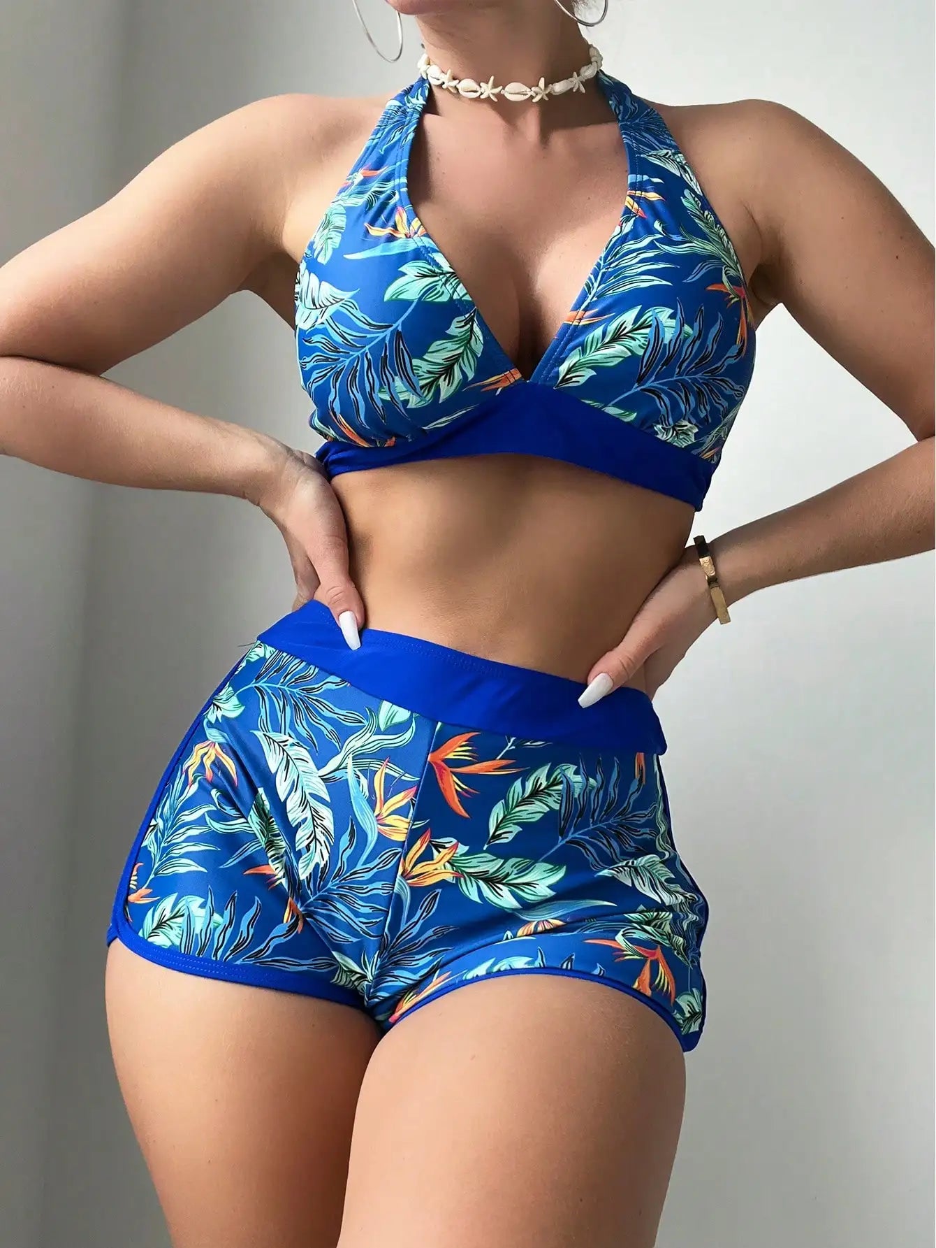 2026 Halter Bikini Set Short Swimsuit for Women