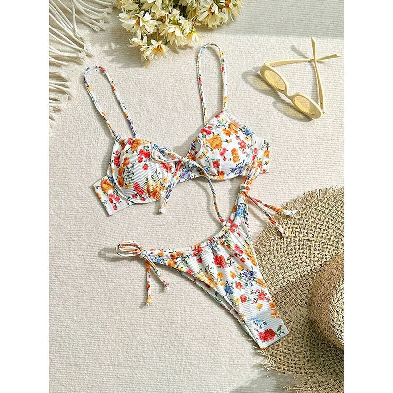 Beachwear Swimsuits 2026 for Women Floral Two Piece Sexy Bikinis