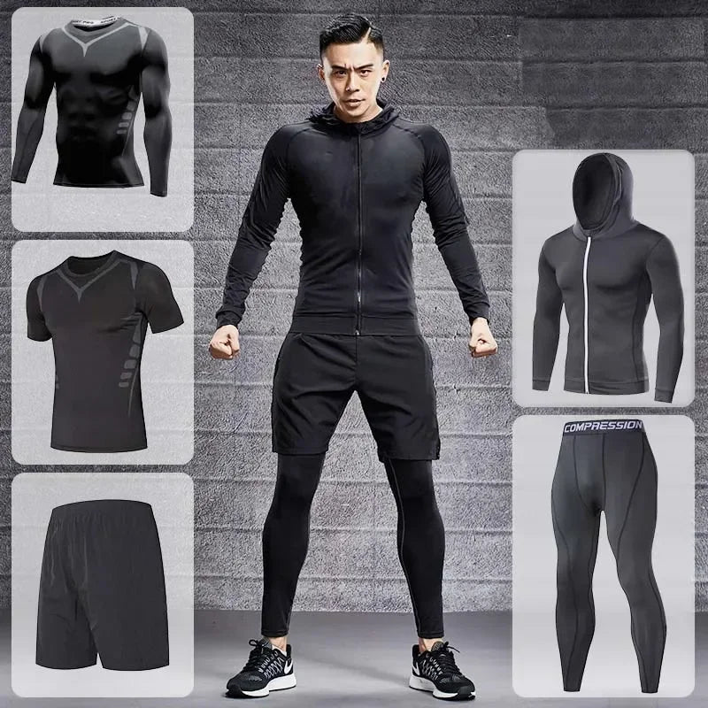 Men's Running Tracksuit Training Fitness Sportswear Set