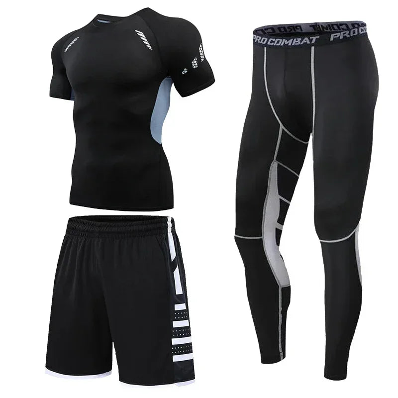 Men's Running Tracksuit Training Fitness Sportswear Set