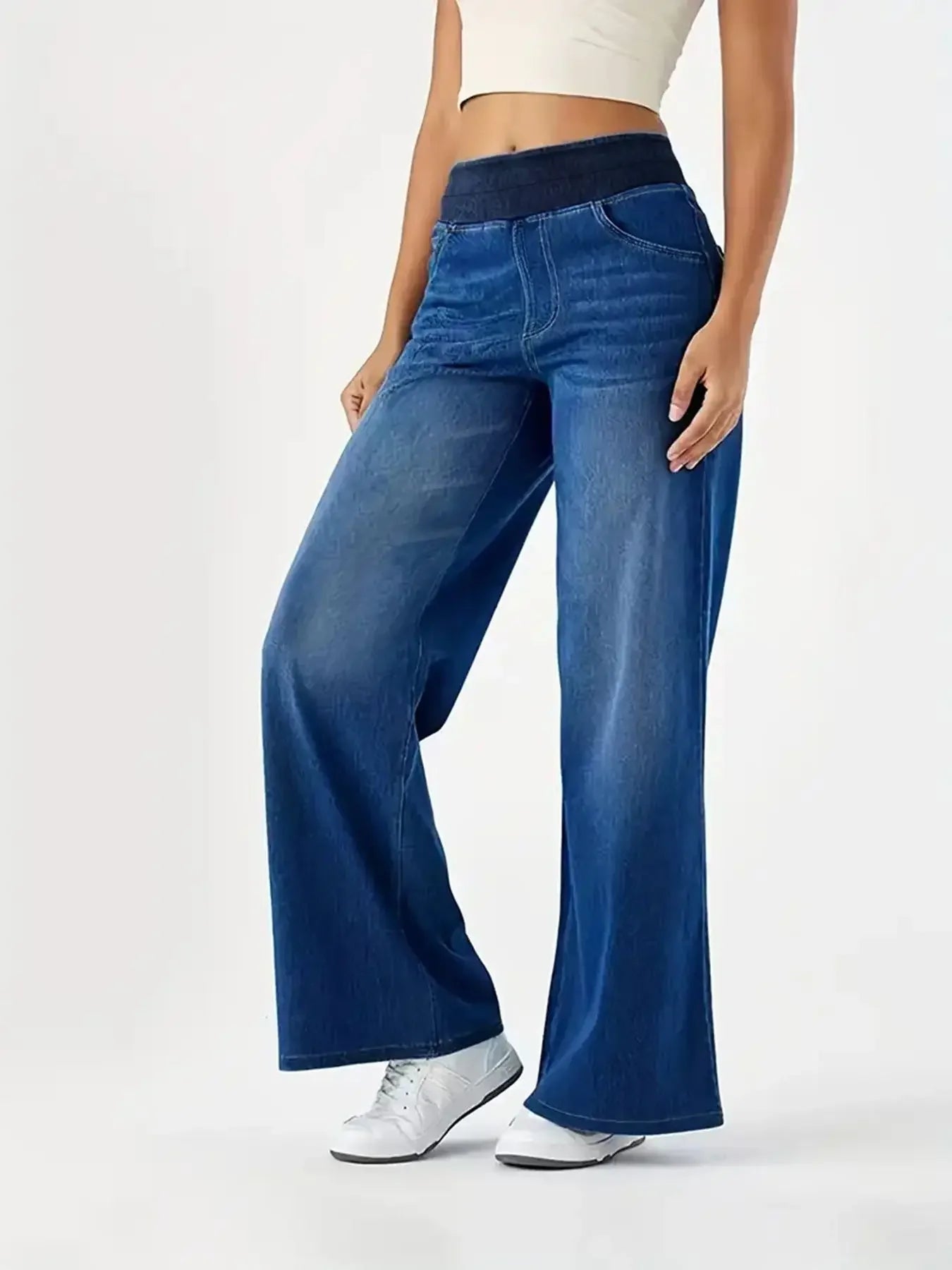 Woman Jeans Baggy Stretchy Fabric