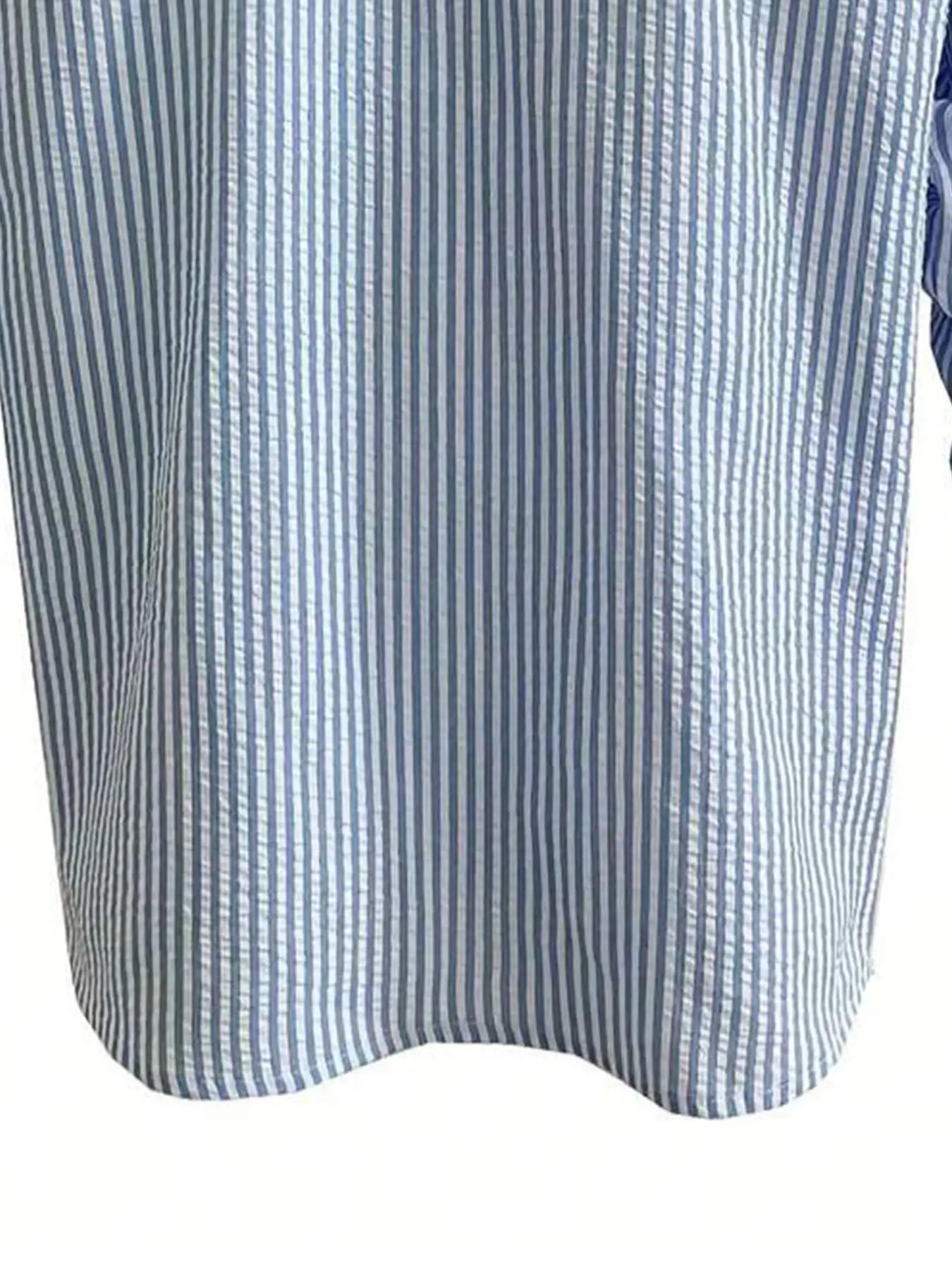 Men's Long Sleeve Striped Shirt with Loose Fit Stylish