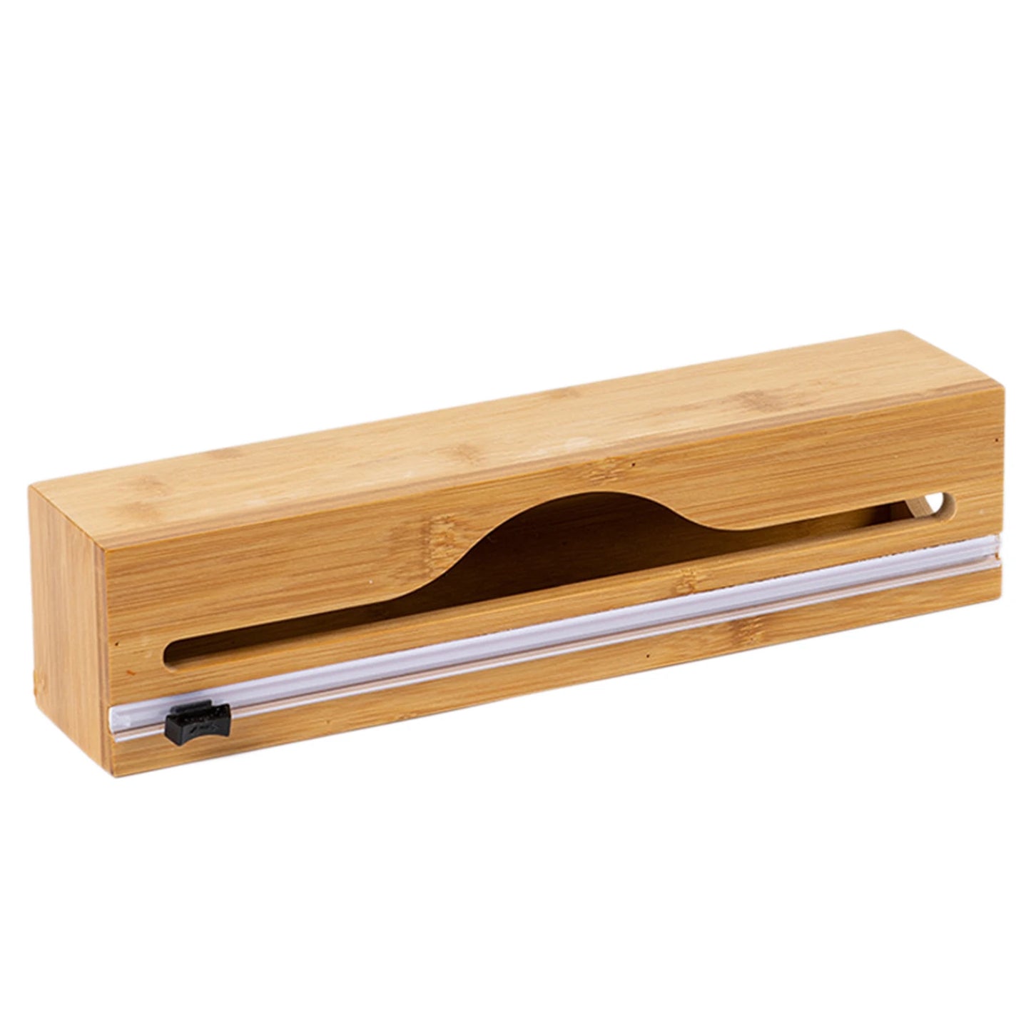 Wall Mounted Bamboo-Cling Wrap, Foil and paper Dispenser With Cutter