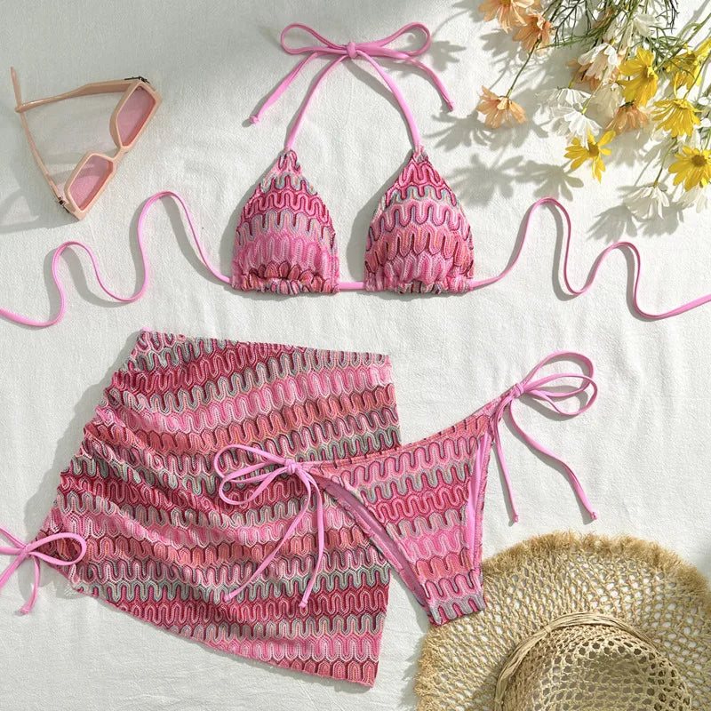 2026 Sexy 3Pcs Bikinis Set Swimsuit for Women