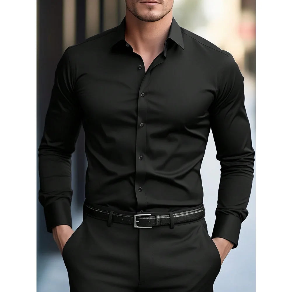 Brand New Solid Color Long Sleeve Smart Casual