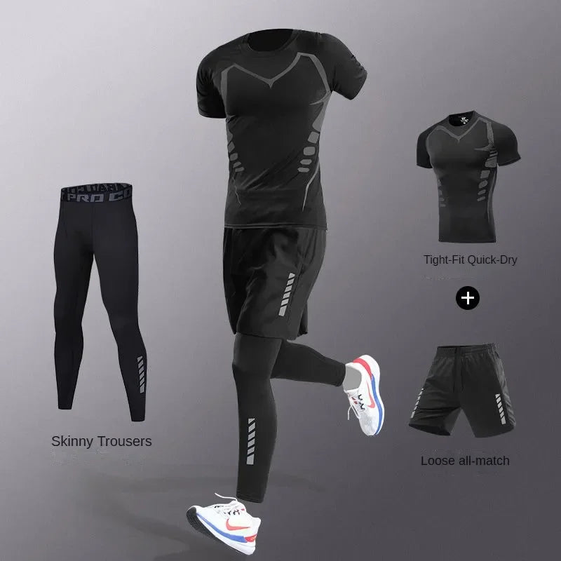 3-7Pcs Men's Ice Fiber Quick-Dry Running Fitness