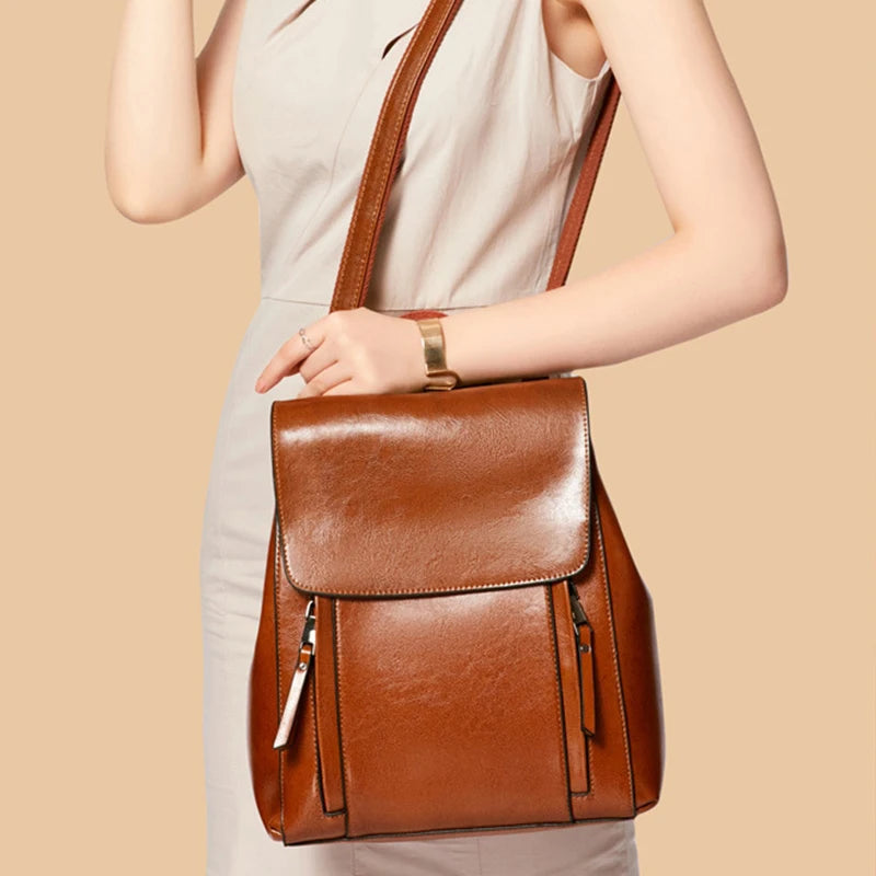 Women Backpack Cross body Shoulder Bag Genuine Leather