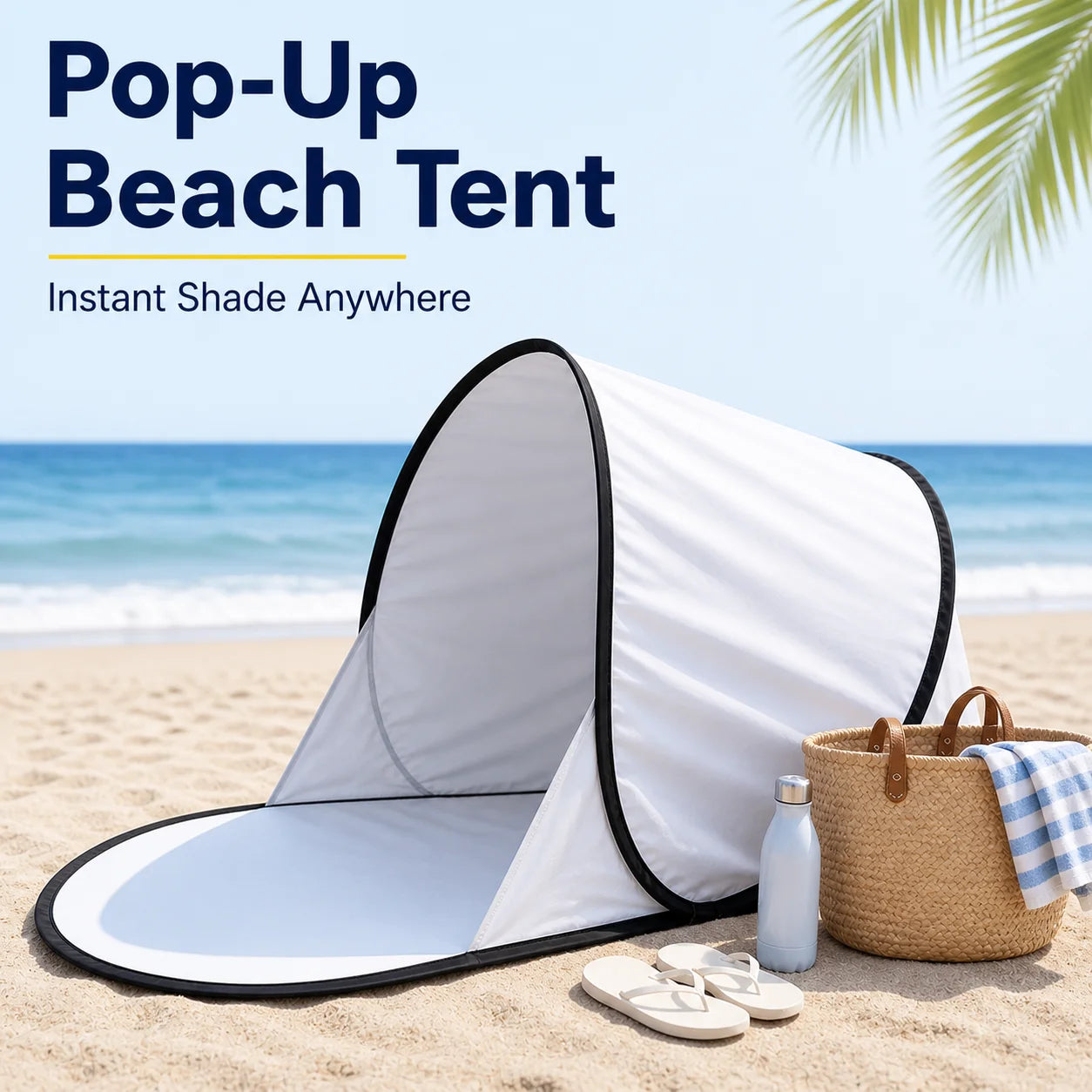 Outdoor portable automatic pop-up beach tent, sunshade,