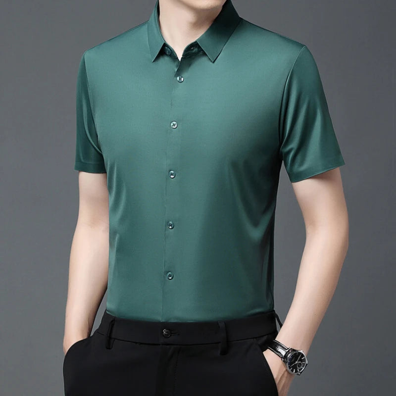 Men's Ultra Stretch Short Sleeve Shirt Business Casual