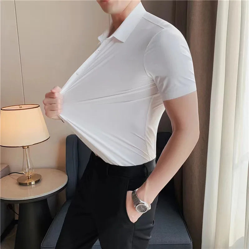 Men's Ultra Stretch Short Sleeve Shirt Business Casual