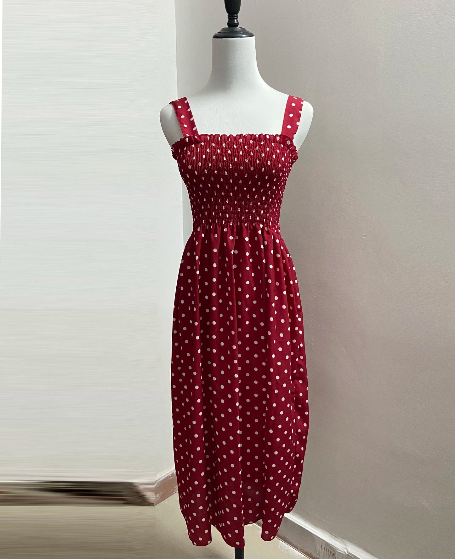 Robe femme Summer Polka Dot Womens Dresses Elegant Square Neck Sleeveless