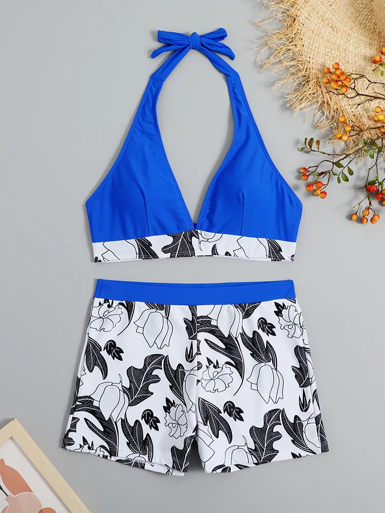 2026 Halter Bikini Set Short Swimsuit for Women