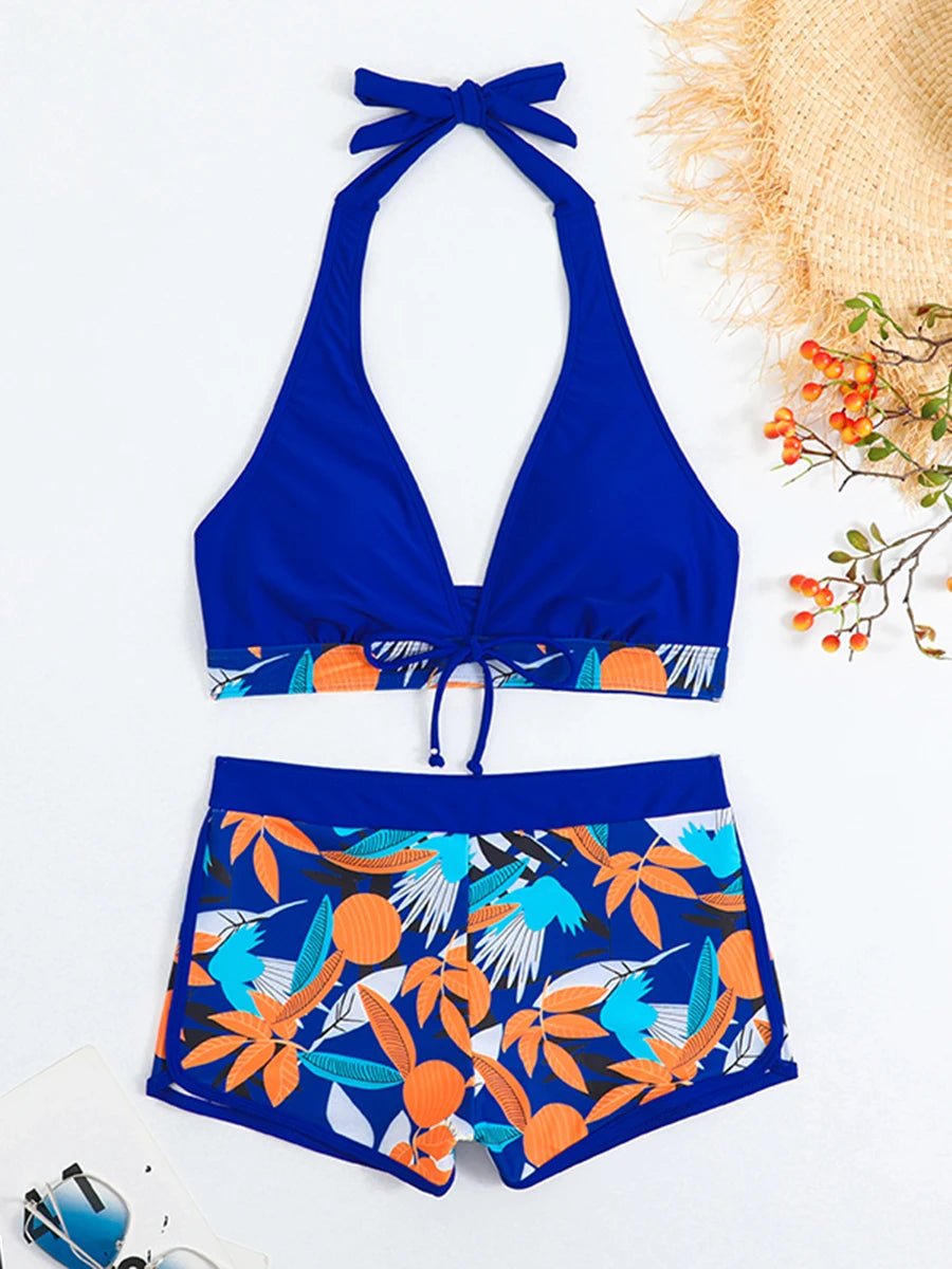 2026 Halter Bikini Set Short Swimsuit for Women