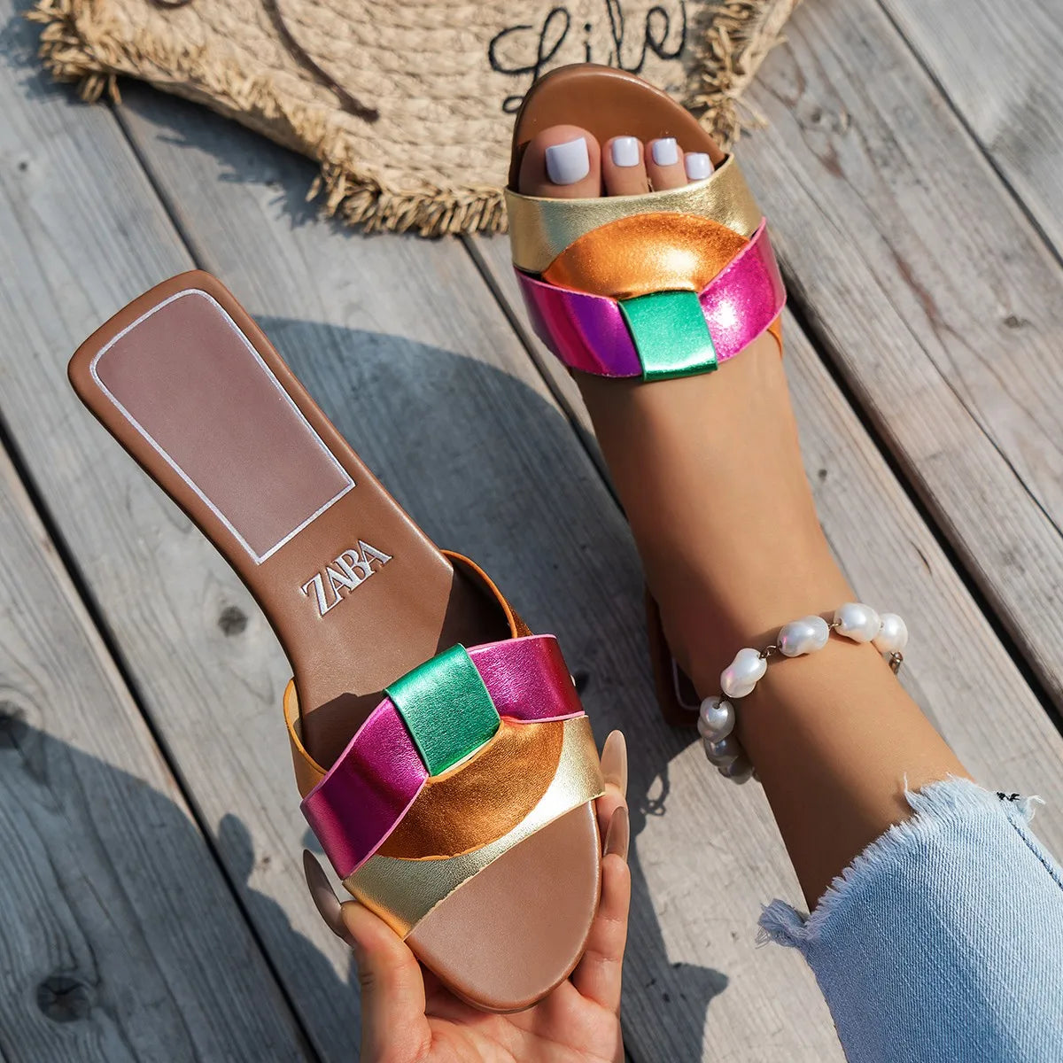 New Summer Designer Women'S Solid Color Fashion Slippers
