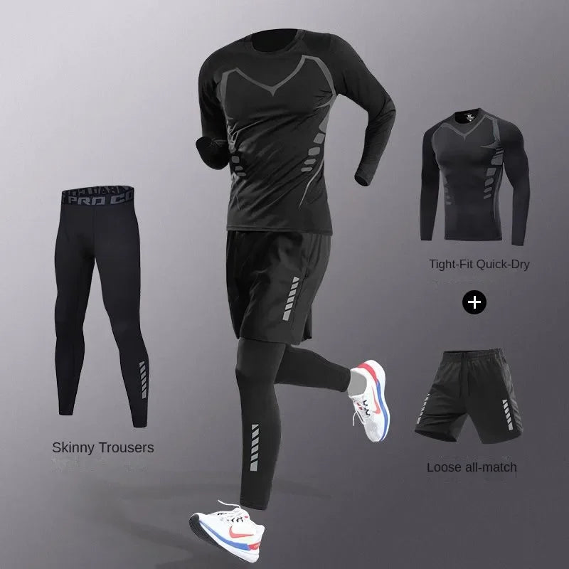 3-7Pcs Men's Ice Fiber Quick-Dry Running Fitness