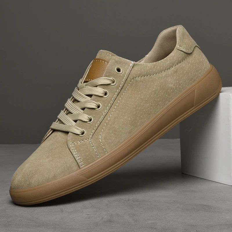 2026 Genuine Leather Men Vulcanized Shoes Fashion Casua