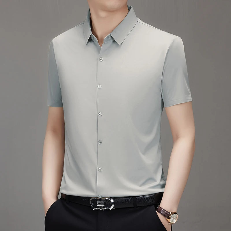 Men's Ultra Stretch Short Sleeve Shirt Business Casual