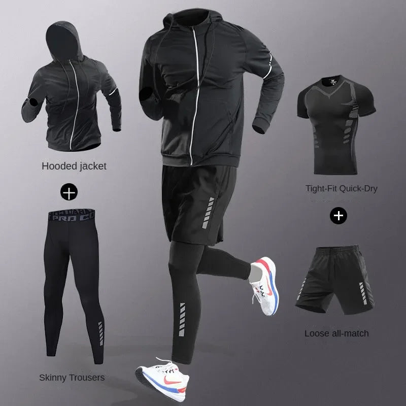 3-7Pcs Men's Ice Fiber Quick-Dry Running Fitness