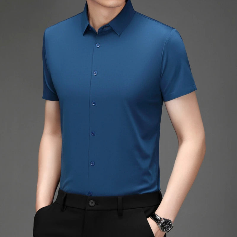 Men's Ultra Stretch Short Sleeve Shirt Business Casual