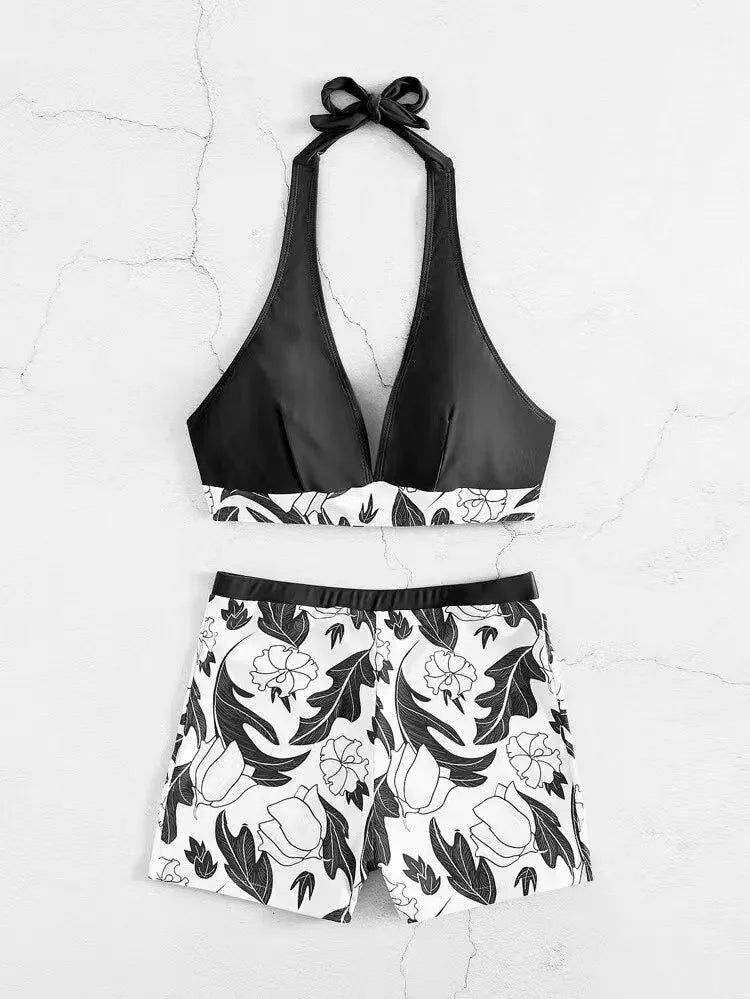 2026 Halter Bikini Set Short Swimsuit for Women