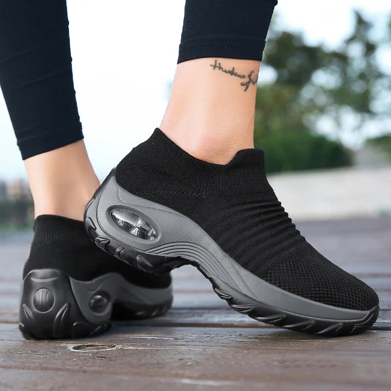 Women's Walking Trainers Fashion Fly Weaving Sock Sneakers 2026