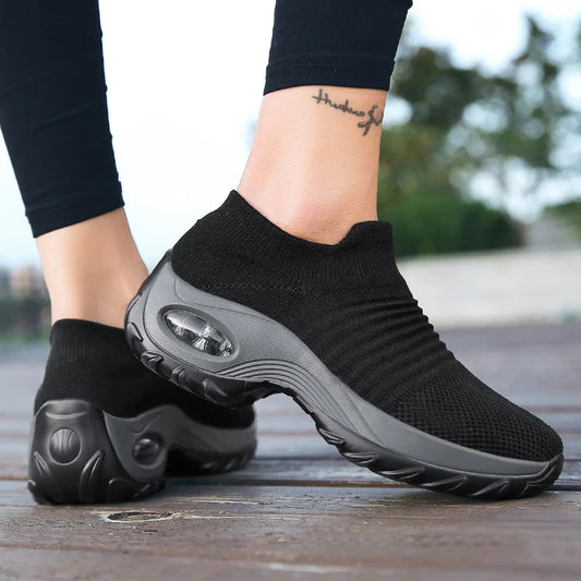 Women's Walking Trainers Fashion Fly Weaving Sock Sneakers 2026