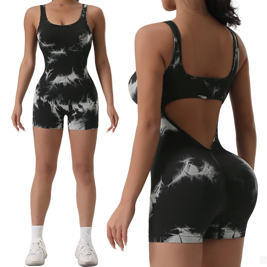 1PCS Backless Yoga Suit U Neck Sleeveless Sports for Women