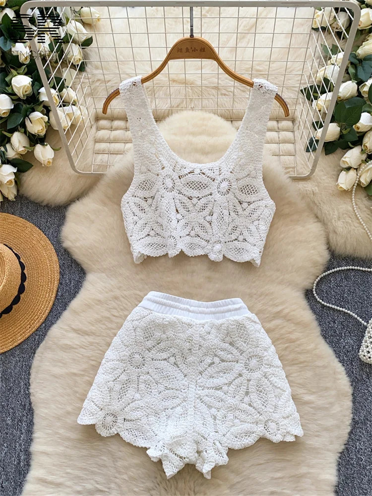 2026 Knit Summer Vacation Two Piece Sets for Women