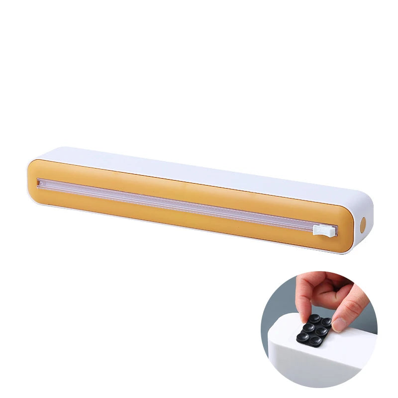 Magnetic Plastic Wrap Dispenser with Cutter Storage Box