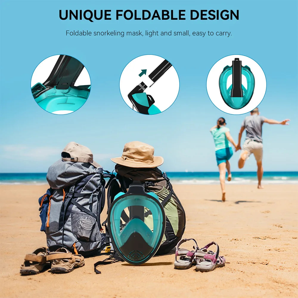 Full Face Snorkel Mask Silicone Diving Mask For Adults