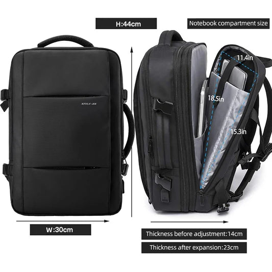 Expandable Men Backpack Waterproof Large Capacity